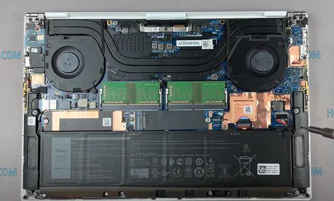 Замена батареи Dell XPS 9500 Шаг 4