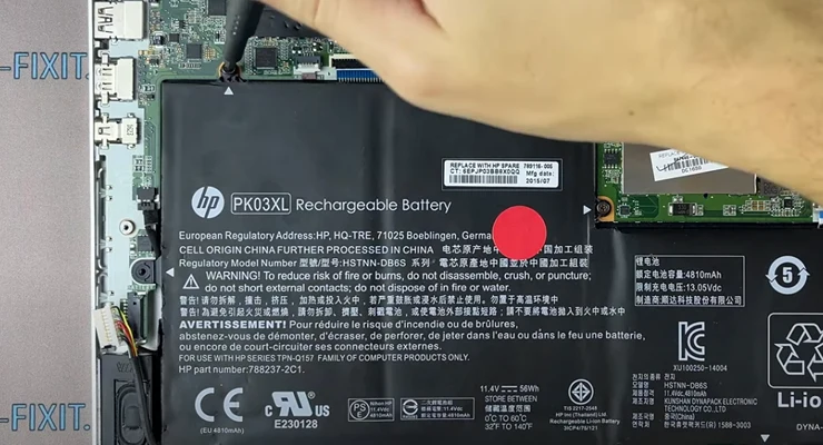 Замена батареи HP Spectre 13 Шаг 6