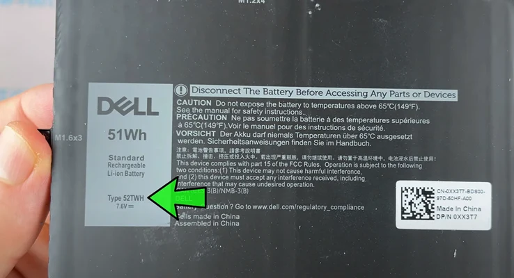 Замена батареи Dell XPS 13 7390 Шаг 5