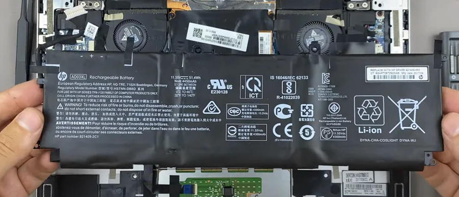Замена батареи HP Envy 13-ad